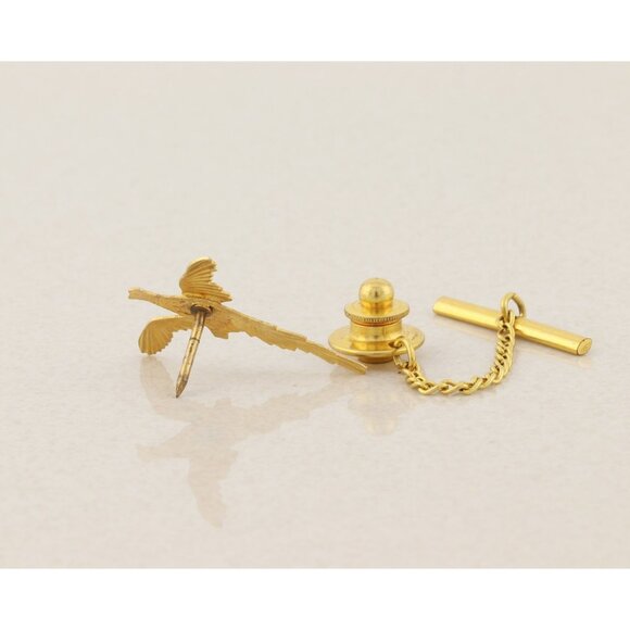 Mens 10k Yellow Gold & Rose Gold Pheasant Bird Tie Tack Pin Black Hills Gold 7/8 - Picture 5 of 6